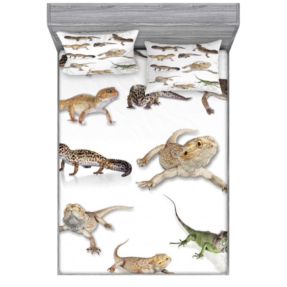 Ambesonne Reptile Queen Fitted Sheet New In Box